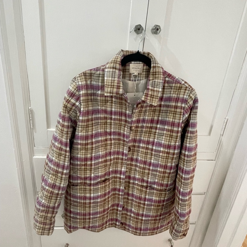 NWT Sezane Will Jacket (Violet Checkered) - Size Medium